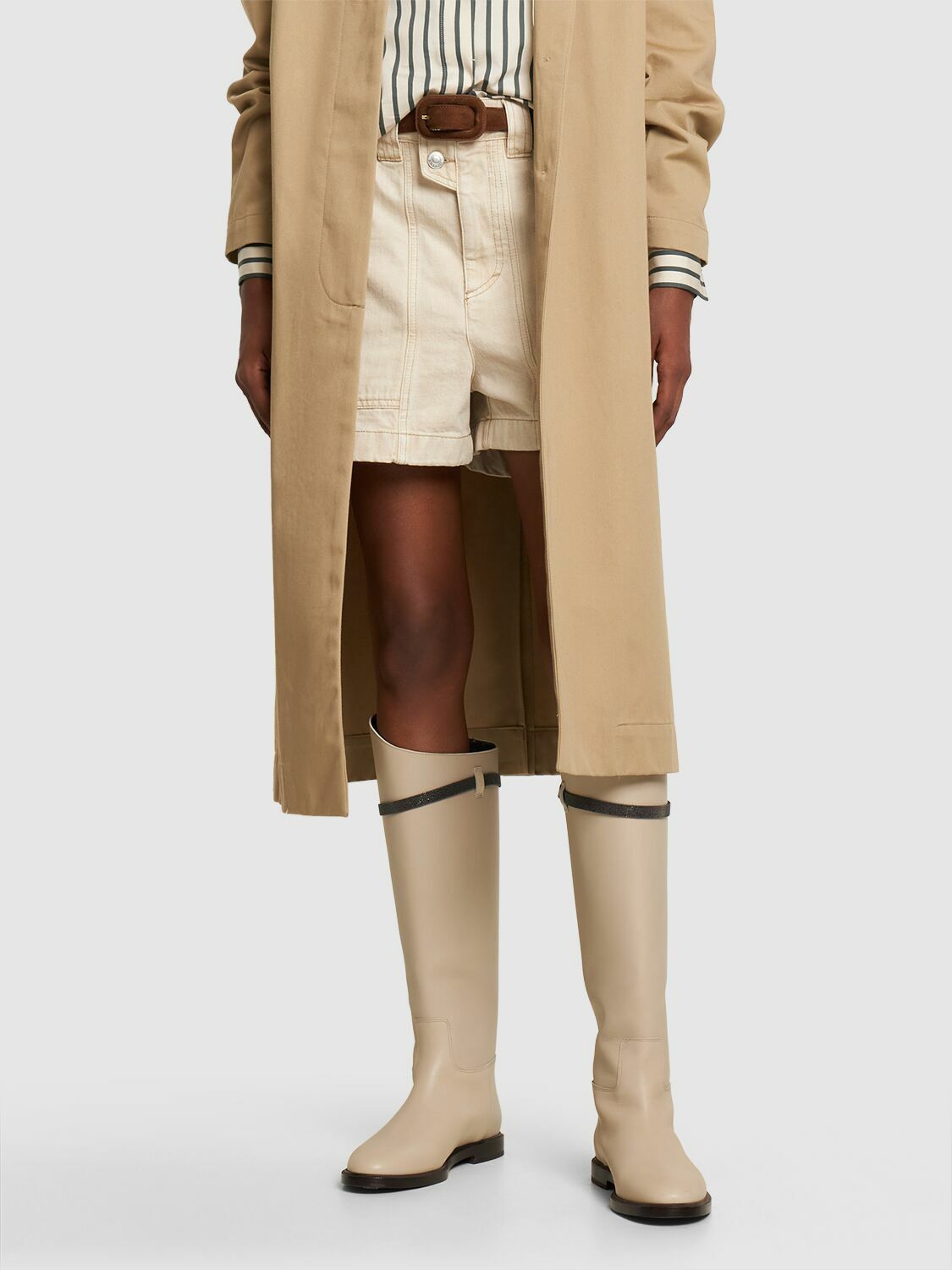 ロングブーツ BRUNELLO CUCINELLI STIVALE IN PELLE LISCIA CON MONILE Brunello Cucinelli Leather knee-high boots Brunello Cucinelli