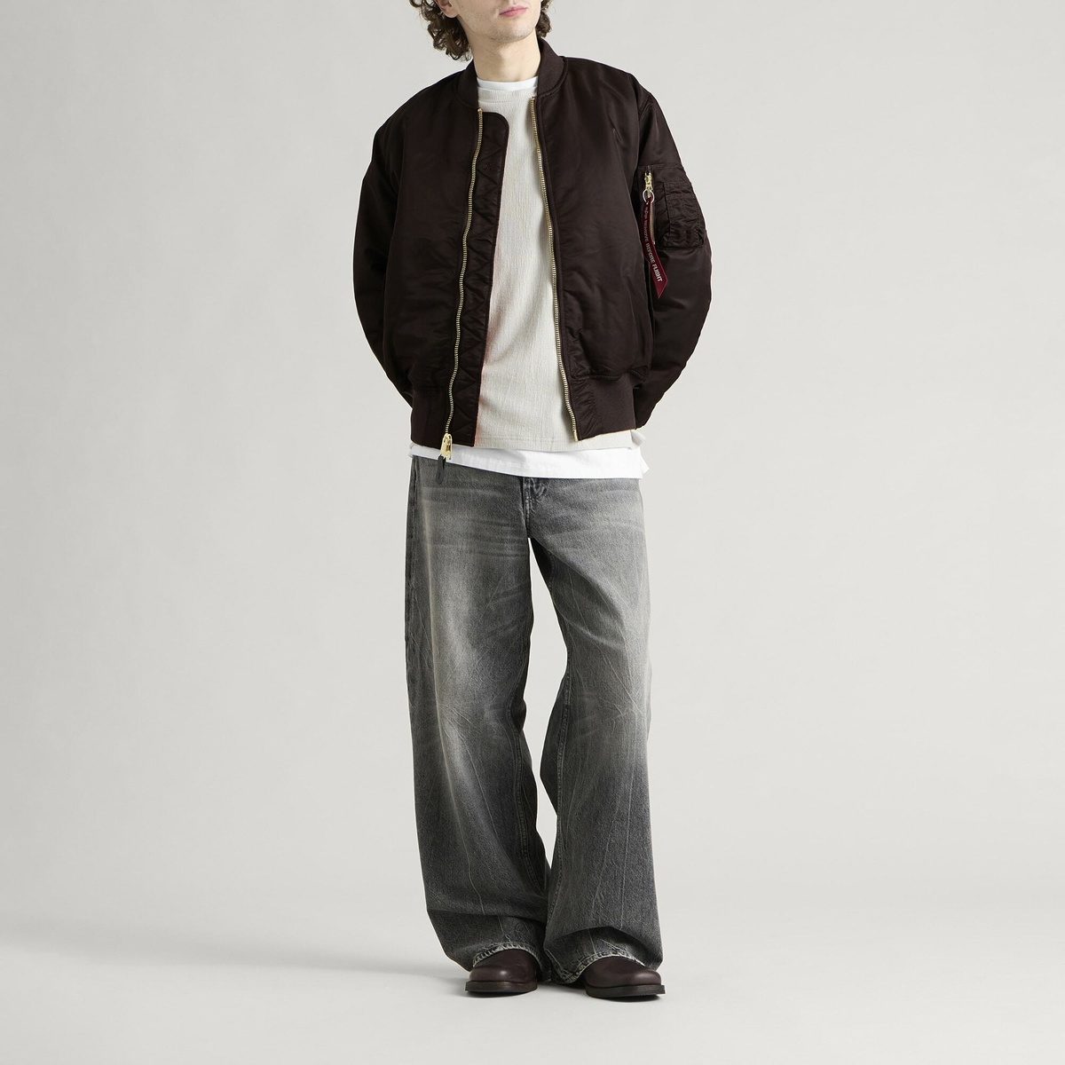 Alpha Industries Men's MA-1 Heritage Bomber Jacket in Hunter Brown