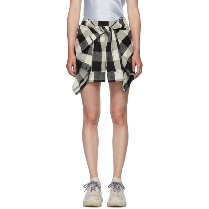 Alexander wang plaid tie front sale skort