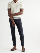 Paul Smith - Gents Slim-Fit Tapered Cropped Linen Trousers - Blue