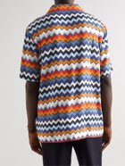 Missoni - Convertible-Collar Striped Woven Shirt - Blue