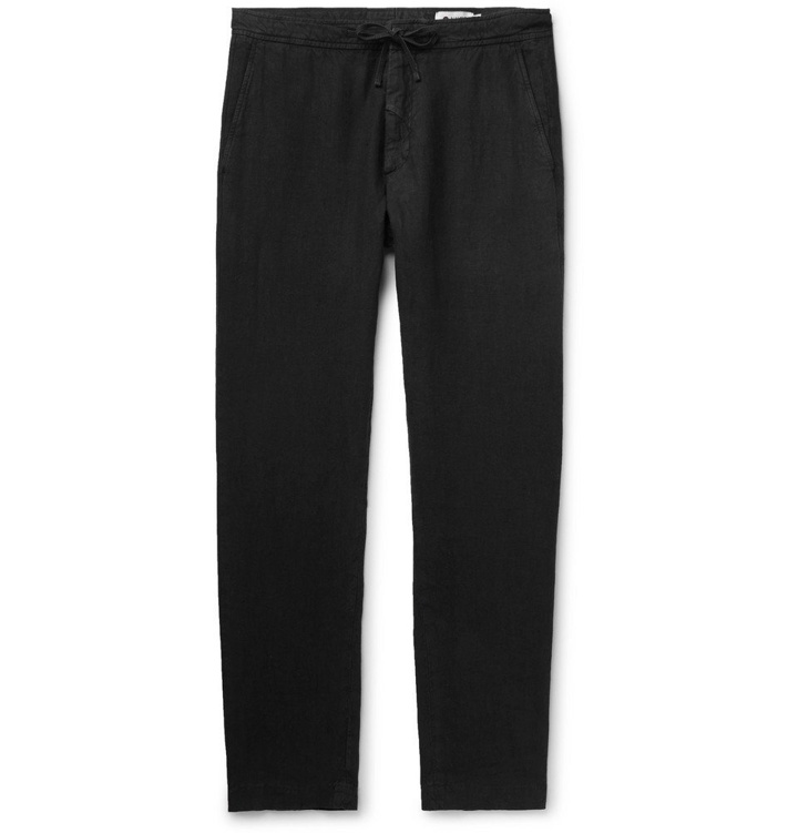 Photo: NN07 - Copenhagen Slim-Fit Tapered Garment-Dyed Linen Trousers - Black
