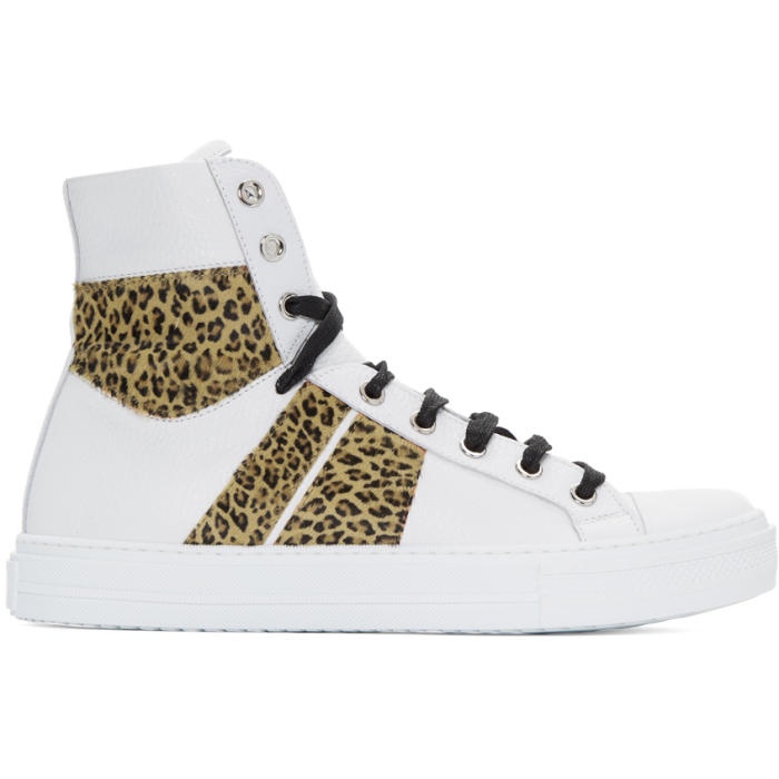 Photo: Amiri White and Leopard Sunset High-Top Sneakers