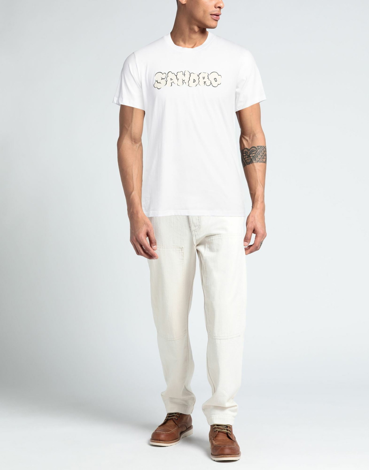 Sandro Mens T-shirt in White
