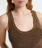 Tom Ford Ribbed-knit lamé tank top