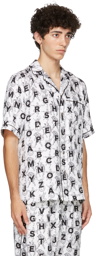 Burberry SSENSE Exclusive White Mythical Alphabet Silk Short Sleeve Shirt