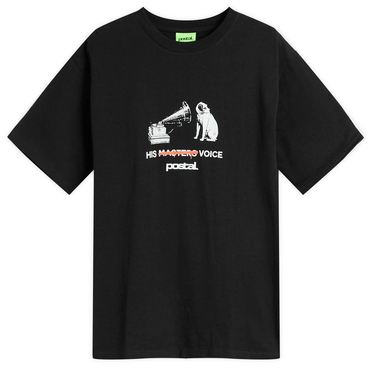 POSTAL Men's His Masters Voice T-Shirt in Black