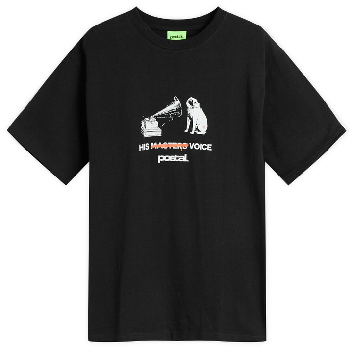 Photo: POSTAL Men's His Masters Voice T-Shirt in Black