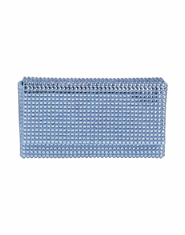 Photo: Amina Muaddi Womens Clutch Pastel in Blue