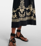 Marant Etoile Feliana embroidered crêpe maxi dress