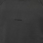 C.P. Company Men's Garment Dyed Centre Logo Crew Sweat in Raven