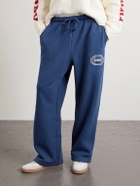Cherry Los Angeles - Navajo Straight-Leg Logo-Embroidered Cotton-Jersey Sweatpants - Blue