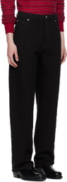 Ferragamo Black Monogram Five-Pocket Jeans