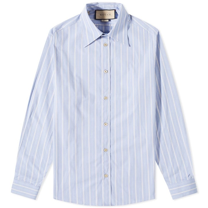 Photo: Gucci Men's Catwalk Stripe Oxford Shirt in Blue
