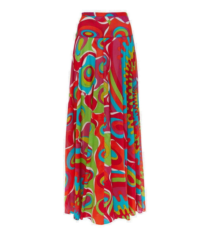 Photo: Pucci Printed flared cotton maxi skirt