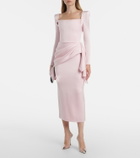 Alex Perry Draped crêpe satin midi dress