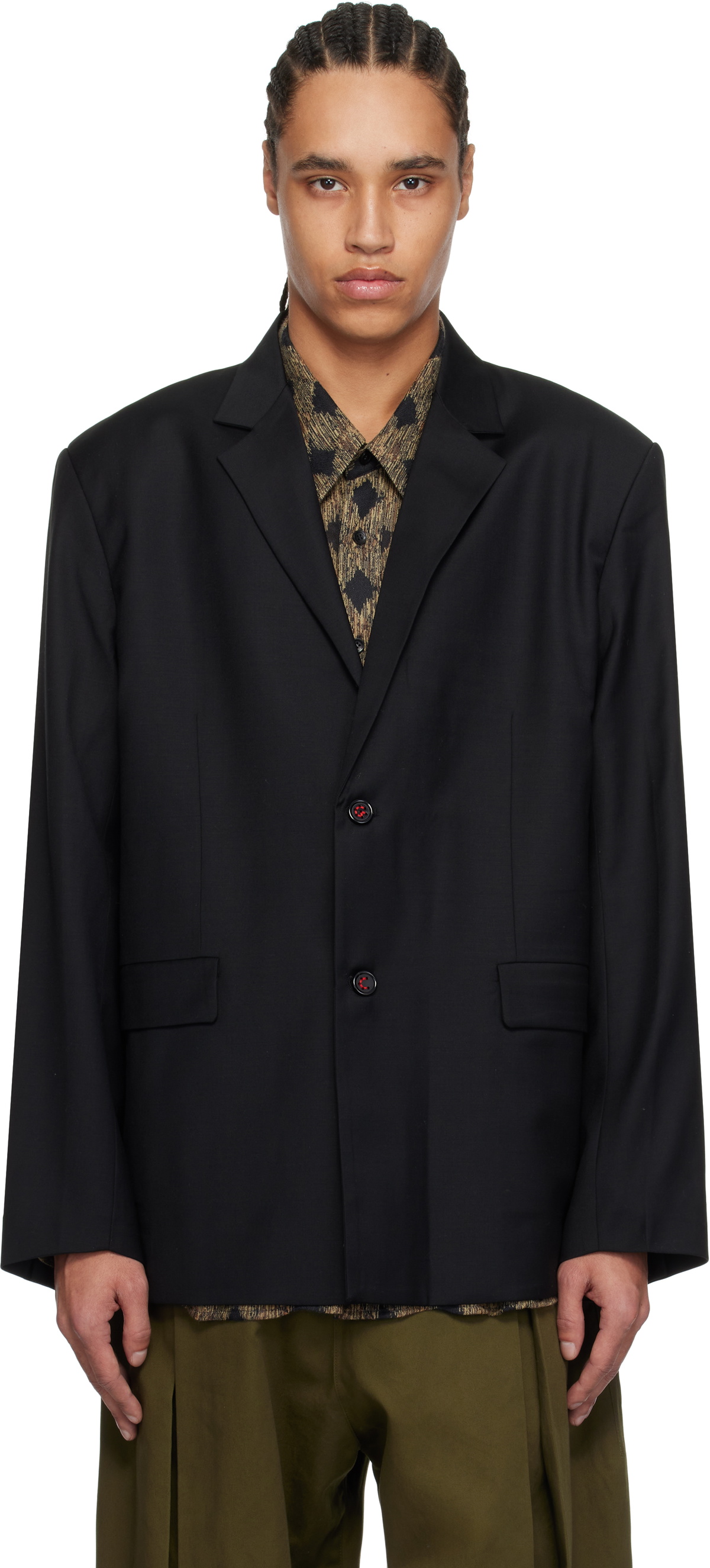 glass cypress シルクジャケット Blue Silk Jacket by Glass Cypress on Sale