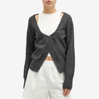 Deiji Studios Women's Asymmetric Knit Cardigan in Charcoal