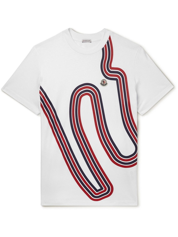 Photo: Moncler - Logo-Appliquéd Printed Cotton-Jersey T-Shirt - White