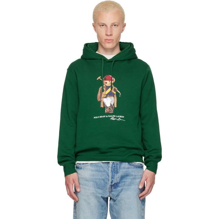 Photo: Polo Ralph Lauren Green Polo Bear Fleece Hoodie