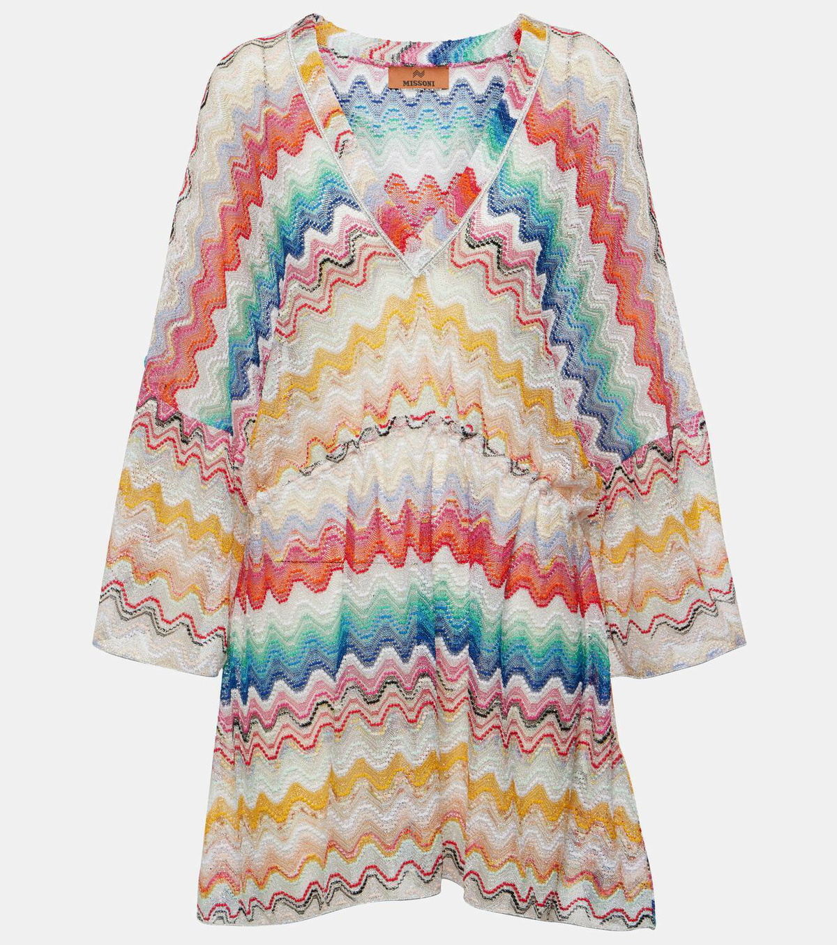【MISSONI】Striped knitted coverup カバーアップ MISSONI Mare striped metallic crochet-knit coverup | NET-A
