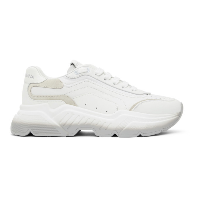 Photo: Dolce and Gabbana White and Grey Gradient Daymaster Sneakers