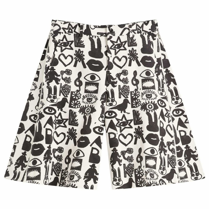 Photo: Comme des Garçons Black Men's Cotton Pagowski Shorts in White/Black