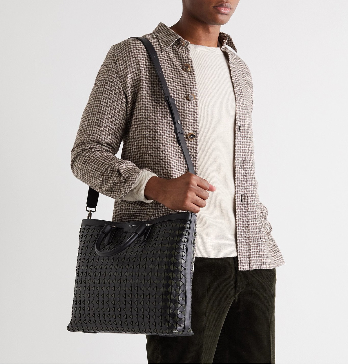 Serapian - Woven Leather Tote Bag - Green