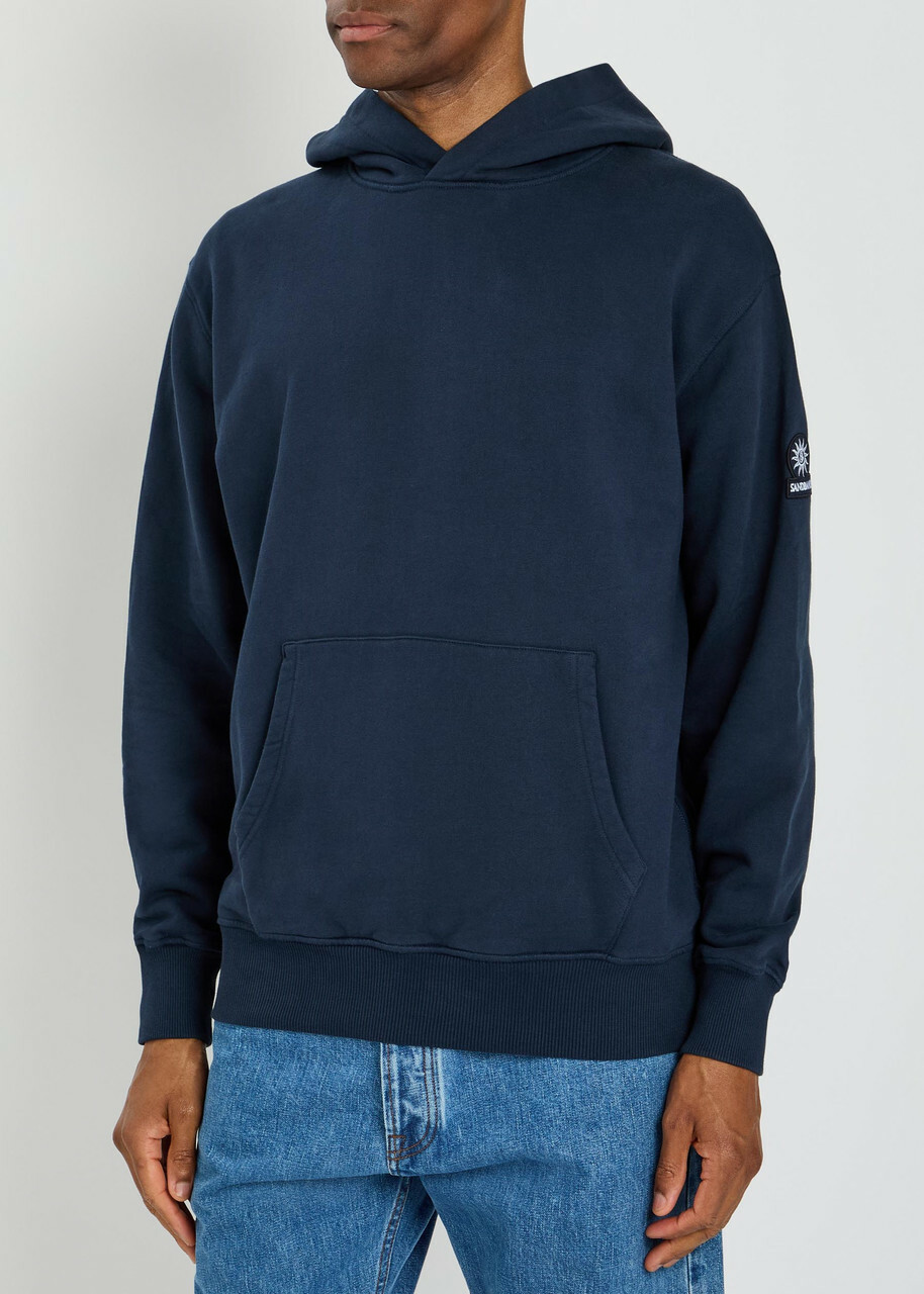 Sandbanks Logo-appliquéd Hooded Cotton Sweatshirt Navy