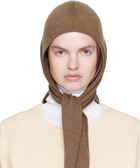 LEMAIRE Brown Fine Wool Head Scarf Hood