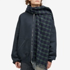 Balenciaga Men's Scarf Zip-Up Hoodie in Deep Blue/Black