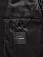 Dolce & Gabbana - Logo-Appliquéd Virgin Wool-Blend Jersey Blazer - Black