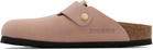 Birkenstock Pink Narrow Boston Big Buckle Slip-on Loafers