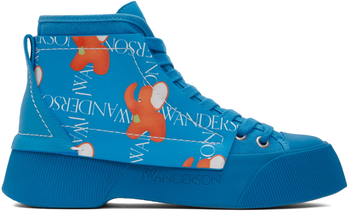 Photo: JW Anderson Blue Layered High-Top Sneakers