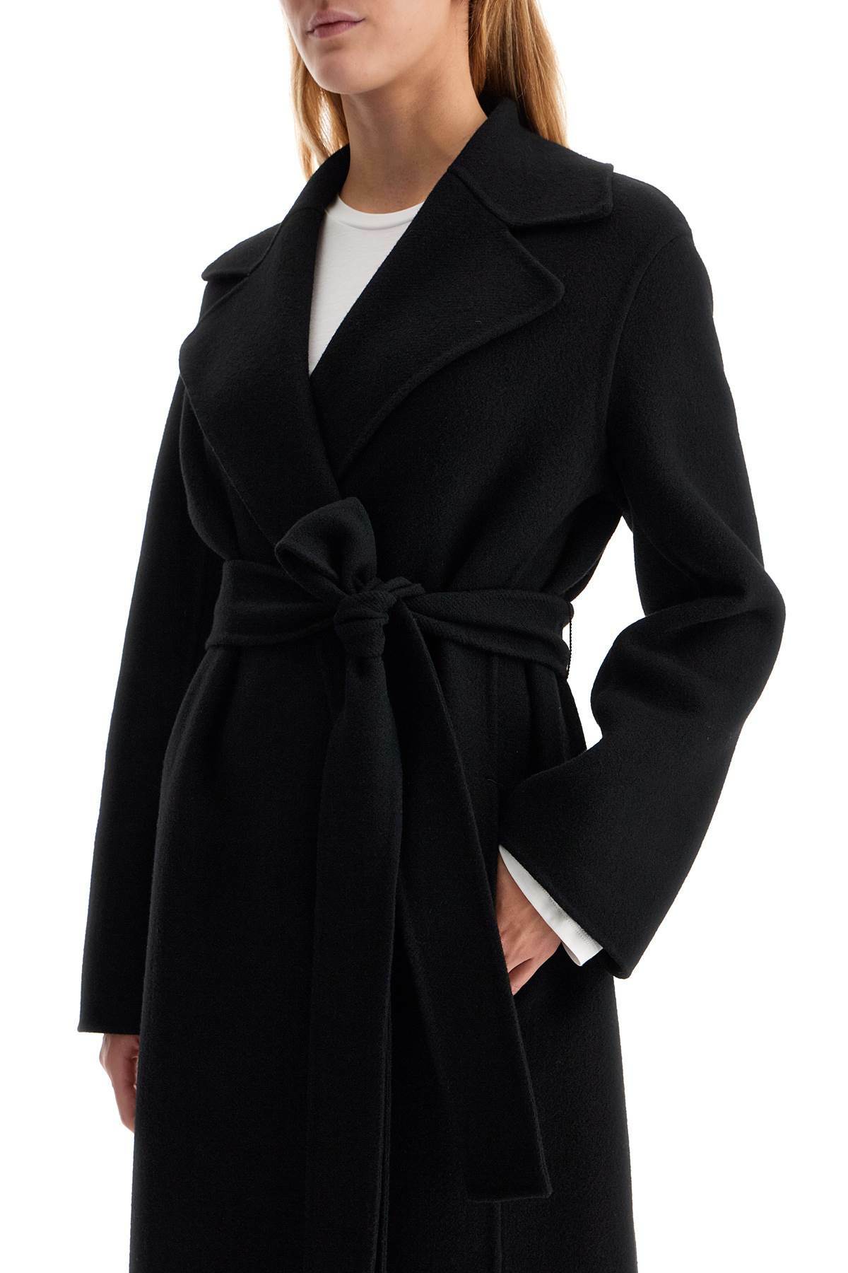 THE ROW woolen robe-style coat with Black The Row