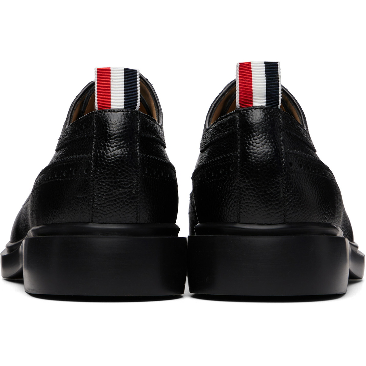 Thom Browne Black Pebble Grain Longwing Brogues