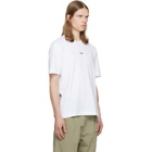 BOSS White Stretch-Cotton Contrast Logo T-shirt