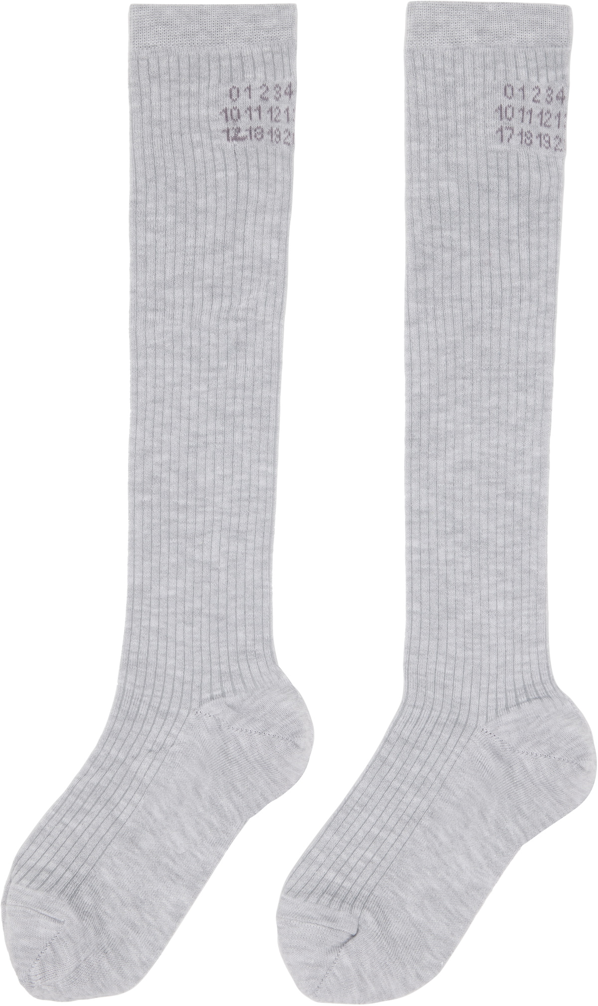 MM6 Maison Margiela Gray Knee-High Socks