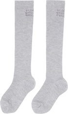 MM6 Maison Margiela Gray Knee-High Socks