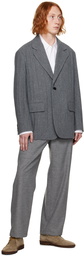 Solid Homme Gray Pleated Blazer