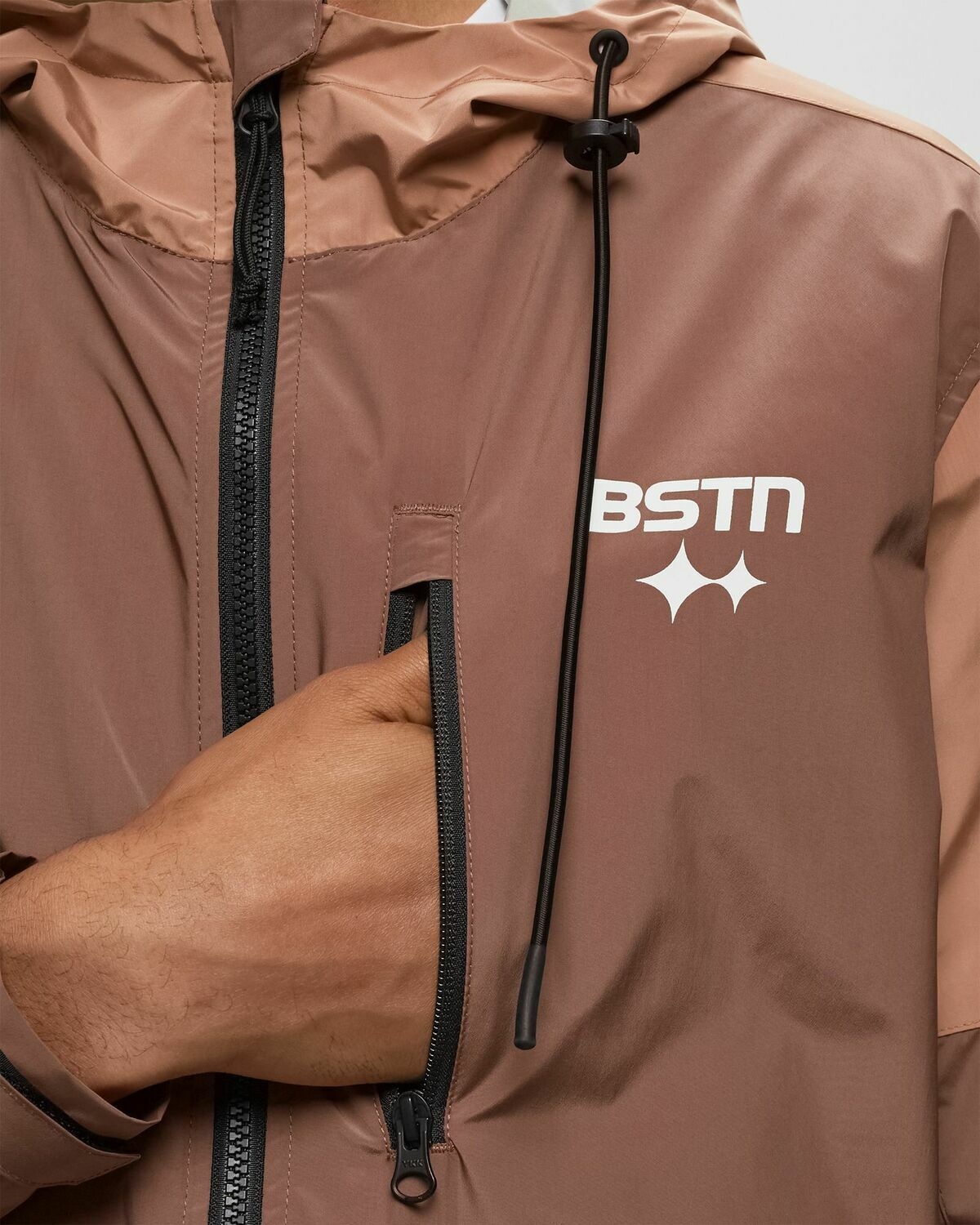 Bstn Brand Lightweight Tech Jacket Brown - Mens - Windbreaker