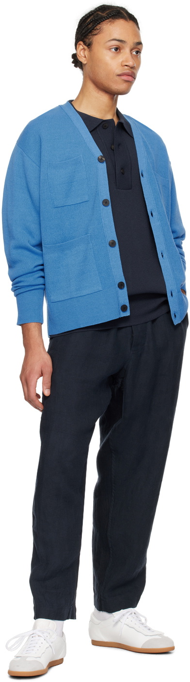 DOCUMENT Blue Patch Pocket Cardigan