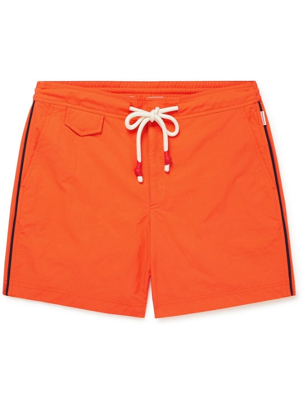 Photo: Orlebar Brown - Standard Mid-Length Piped Swim Shorts - Orange