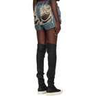 Rick Owens DRKSHDW Blue Tower Fog Boxers Denim Shorts