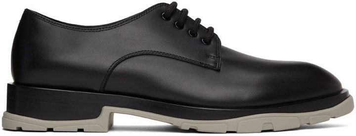 Photo: Alexander McQueen Black Slim Tread Lace-Up Derbys