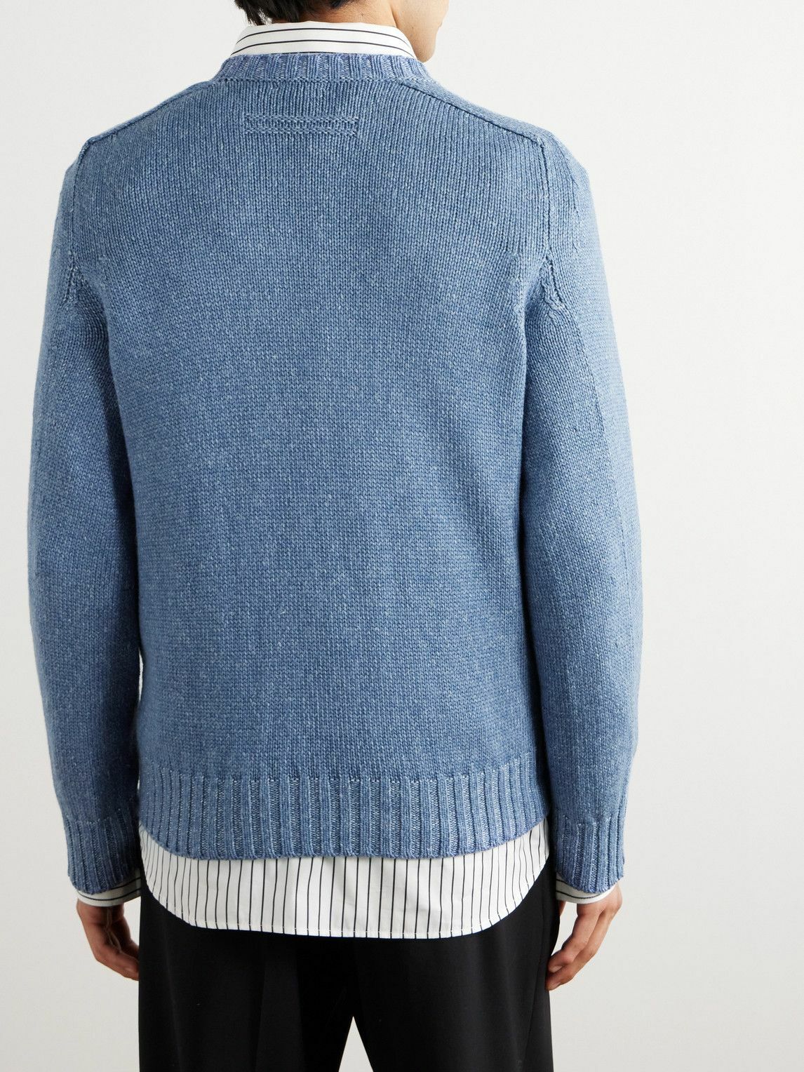 Zegna - Silk, Cashmere and Linen-Blend Sweater - Blue Zegna