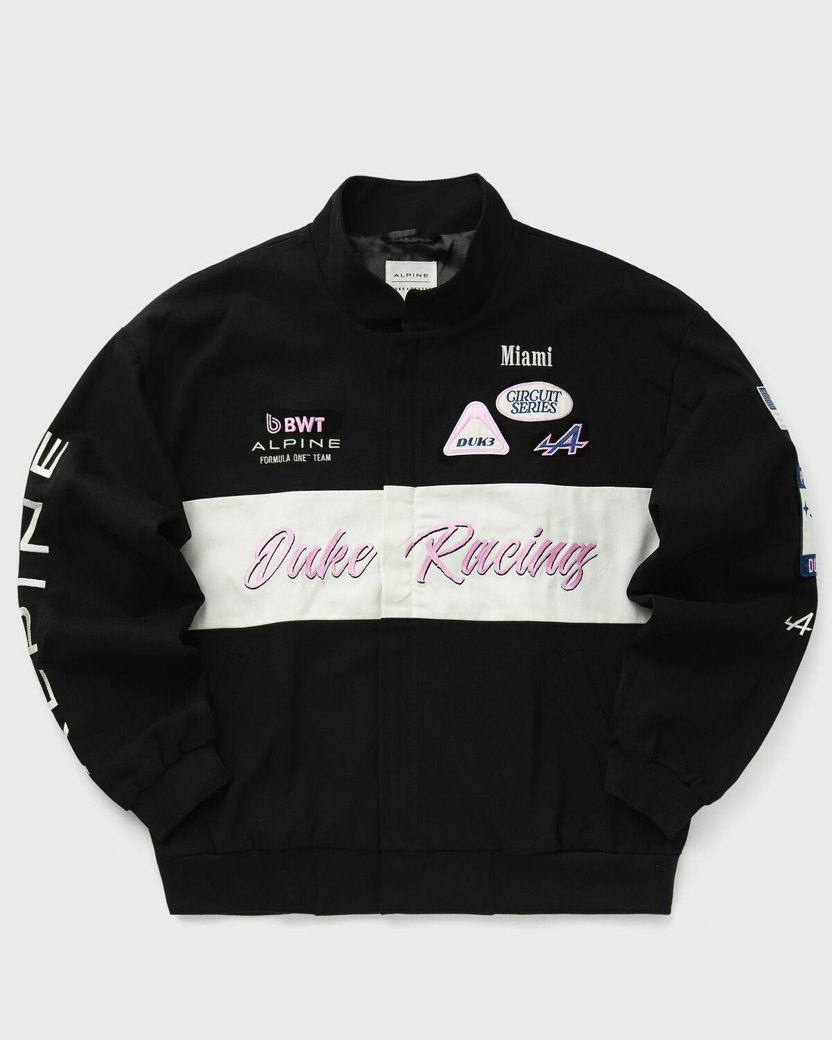 Duke & Dexter Alpine Formula One Team Racing Jacket Black Mens Bomber Jacket