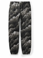 Saturdays NYC - Abrams Tapered Printed Cotton-Jersey Sweatpants - Black