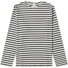 Nudie Jeans Co Men's Nudie Long Sleeve Charles Sailor Stripe T-Shirt in Off White/Black