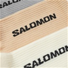 Salomon Men's EVERYDAY CREW SOCK 3-PACK in Vanilla Ice/Metal/Hazelnut